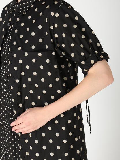64/- COTTON LAWN DOT PRINT FRONT TUCKED BLOUSE