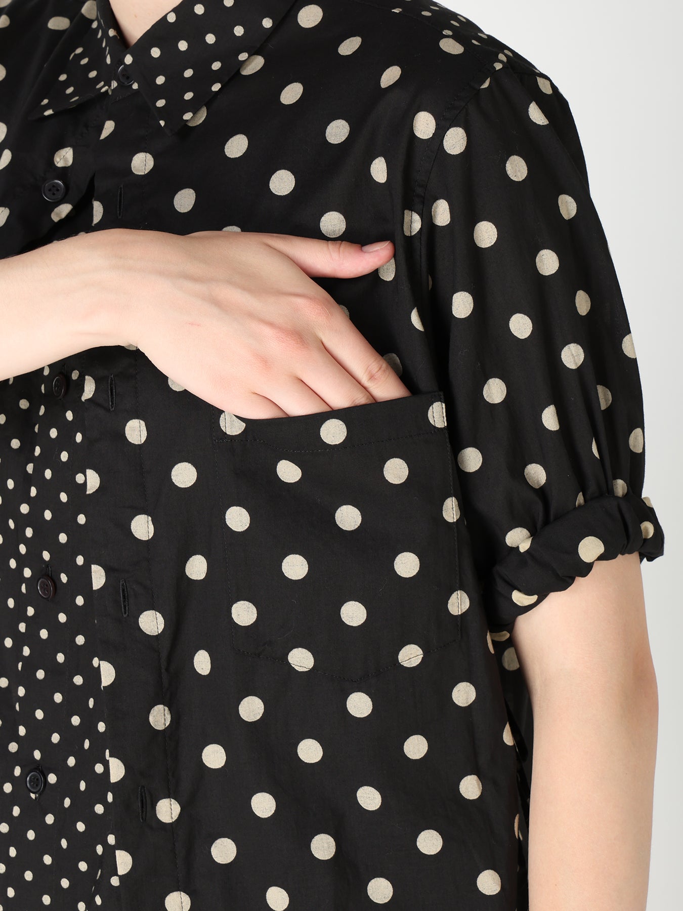 64/- COTTON LAWN DOT PRINT FRONT TUCKED BLOUSE