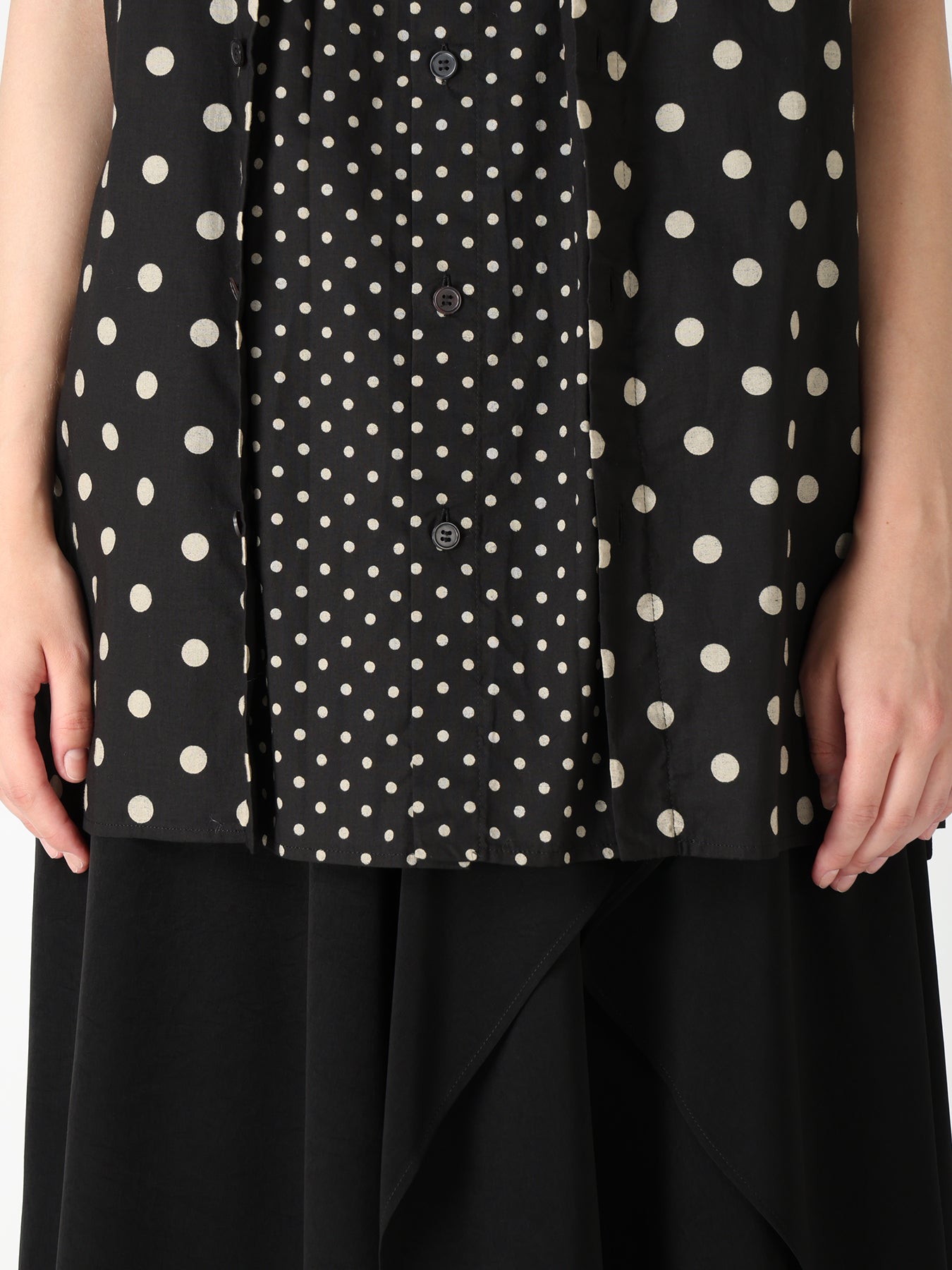 64/- COTTON LAWN DOT PRINT FRONT TUCKED BLOUSE