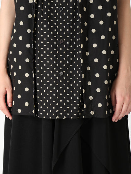 64/- COTTON LAWN DOT PRINT FRONT TUCKED BLOUSE