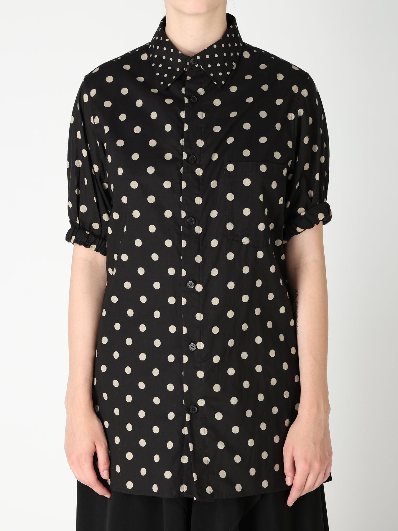 64/- COTTON LAWN DOT PRINT FRONT TUCKED BLOUSE