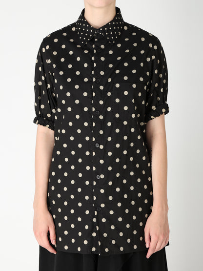 64/- COTTON LAWN DOT PRINT FRONT TUCKED BLOUSE