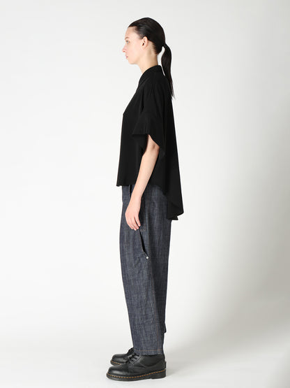 TA/PE CREPE DE CHINE SHORT CUFFS BLOUSE
