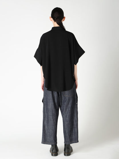 TA/PE CREPE DE CHINE SHORT CUFFS BLOUSE