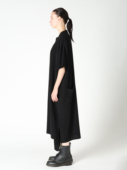TA/PE CREPE DE CHINE  HALF SLEEVE BOX SHIRT DRESS