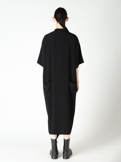 TA/PE CREPE DE CHINE  HALF SLEEVE BOX SHIRT DRESS