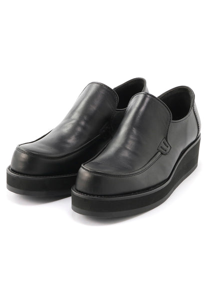 Smooth Leather Thick Sole Slip-ons