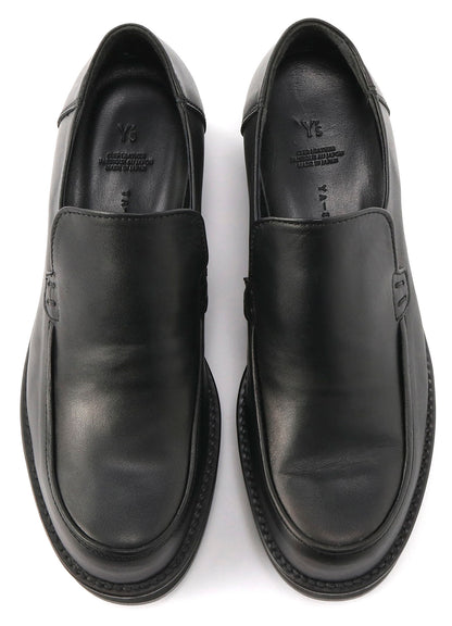 Smooth Leather Thick Sole Slip-ons