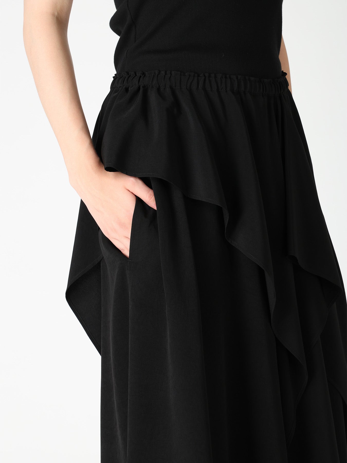 TA/PE CREPE DE CHINE RUFFLE PANTS