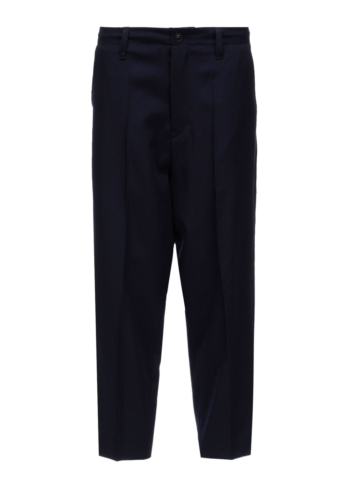 Y's OCCATION - WOOL GABARDINE CENTER-CRESE PANTS