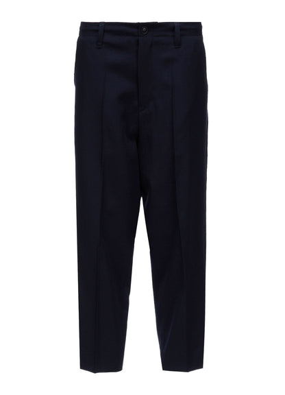 Y's OCCATION - WOOL GABARDINE CENTER-CRESE PANTS
