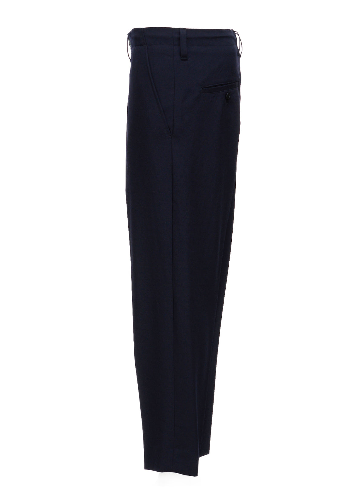 Y's OCCATION - WOOL GABARDINE CENTER-CRESE PANTS