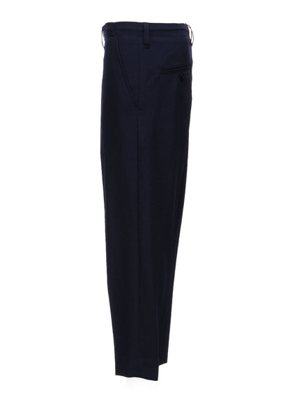 Y's OCCATION - WOOL GABARDINE CENTER-CRESE PANTS