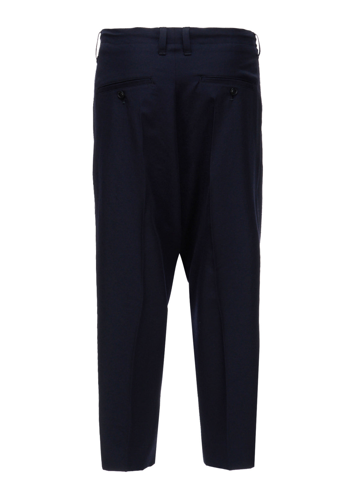 Y's OCCATION - WOOL GABARDINE CENTER-CRESE PANTS