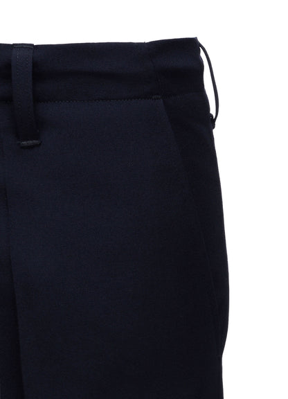 Y's OCCATION - WOOL GABARDINE CENTER-CRESE PANTS