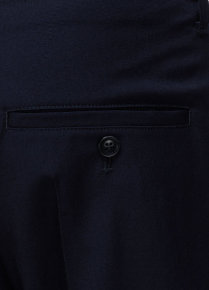 Y's OCCATION - WOOL GABARDINE CENTER-CRESE PANTS