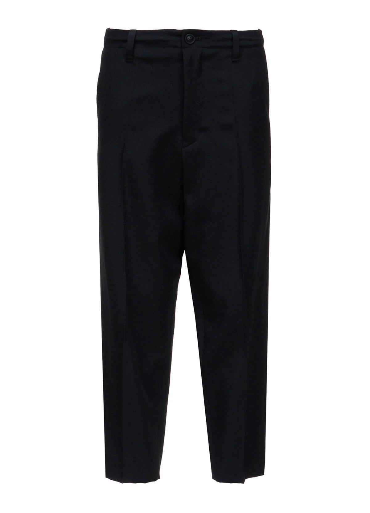 Y's OCCATION - WOOL GABARDINE CENTER-CRESE PANTS