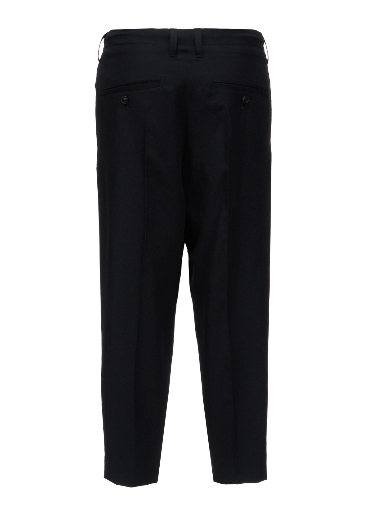 Y's OCCATION - WOOL GABARDINE CENTER-CRESE PANTS