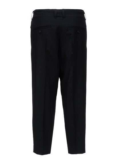 Y's OCCATION - WOOL GABARDINE CENTER-CRESE PANTS