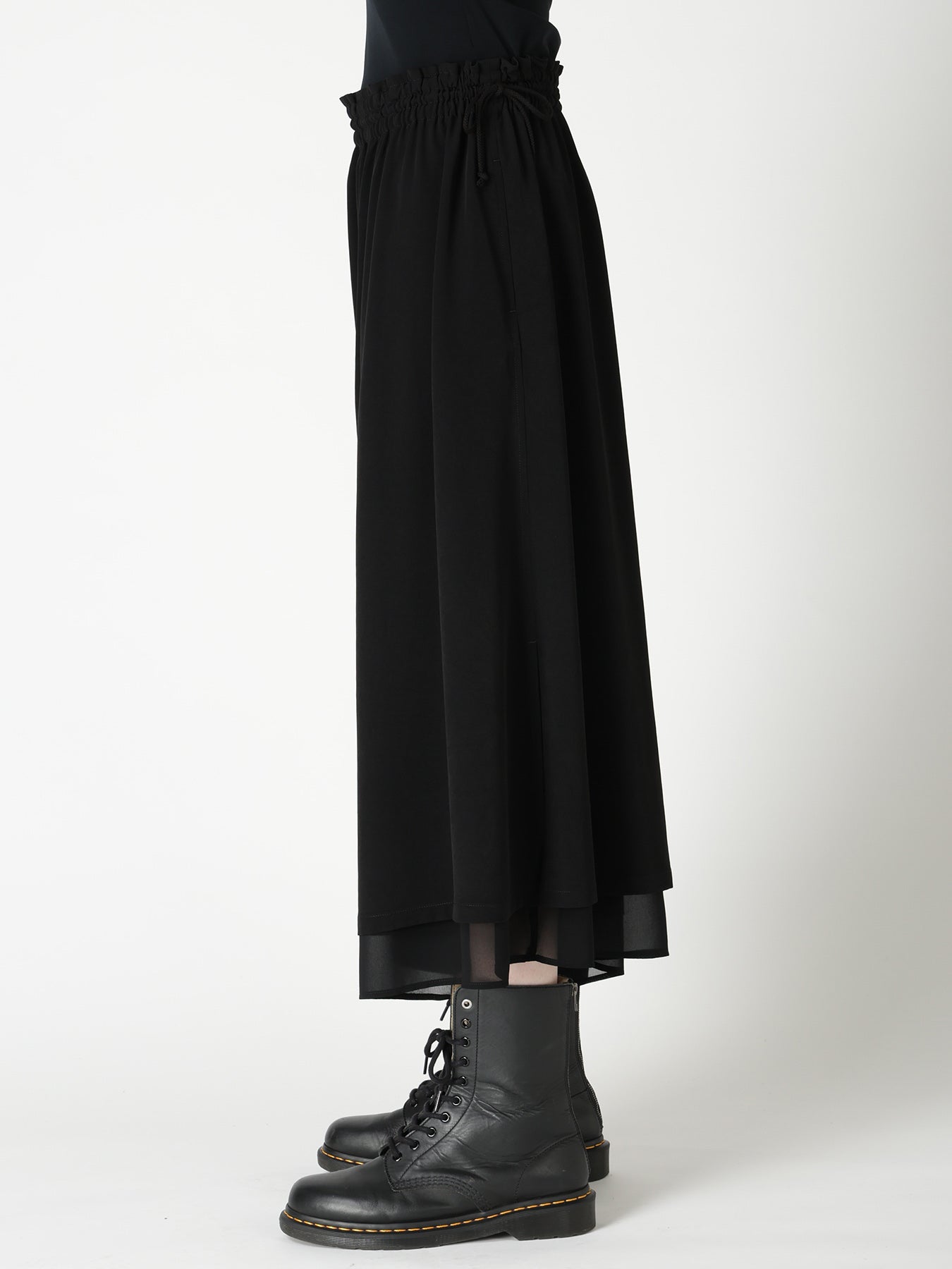 TA/PE CREPE DE CHINE ASYMMETRIC PANTS