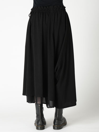 TA/PE CREPE DE CHINE ASYMMETRIC PANTS