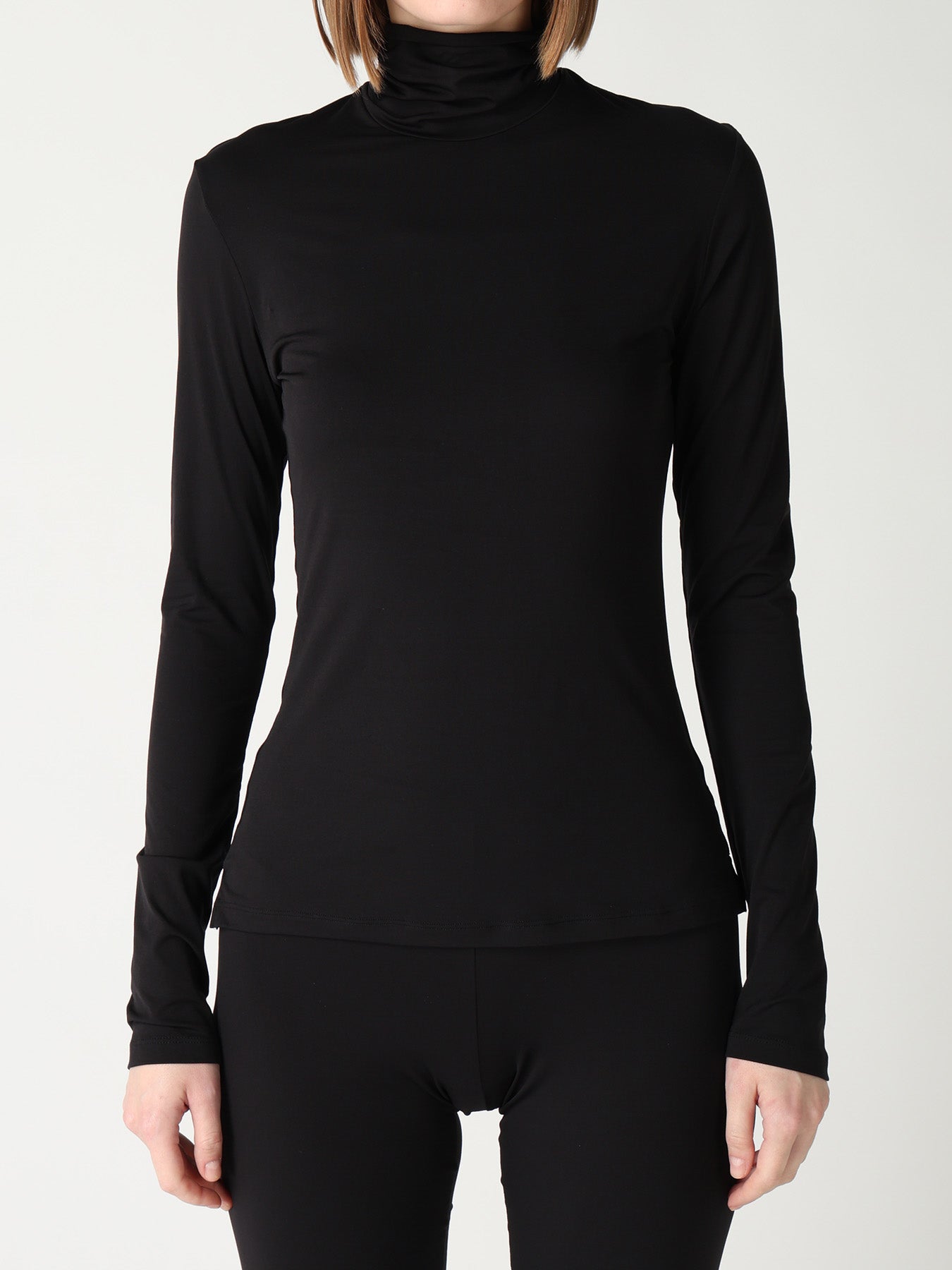 UNDER Y's - STRETCH JERSEY L/S HIGH NECK T-SHIRT