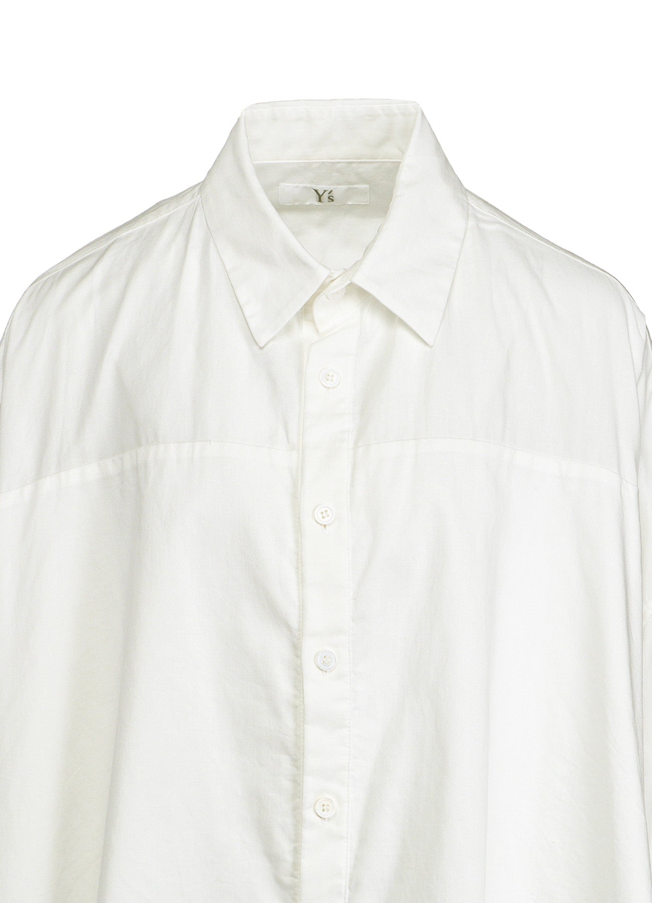 [Y's BORN PRODUCT] THIN COTTON TWILL DOUBLE FRONT OVERSIZED SHIRT