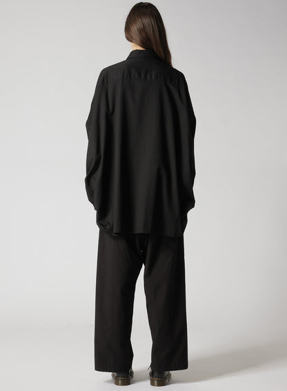 [Y's BORN PRODUCT] THIN COTTON TWILL DOUBLE FRONT OVERSIZED SHIRT