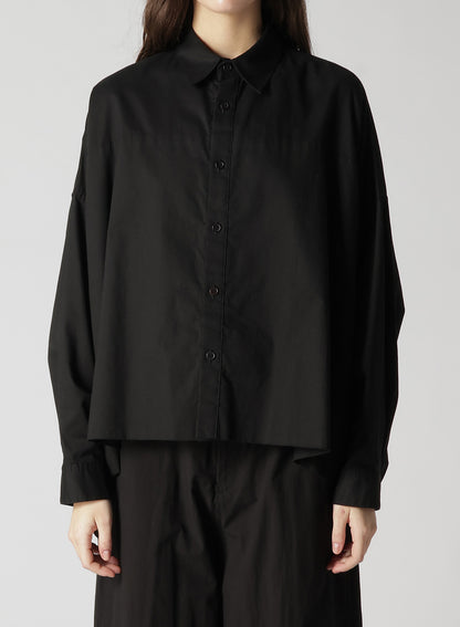 [Y's BORN PRODUCT] THIN COTTON TWILL DOUBLE FRONT OVERSIZED SHIRT