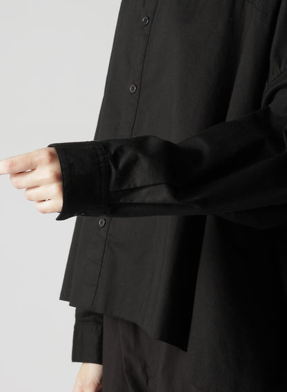 [Y's BORN PRODUCT] THIN COTTON TWILL DOUBLE FRONT OVERSIZED SHIRT