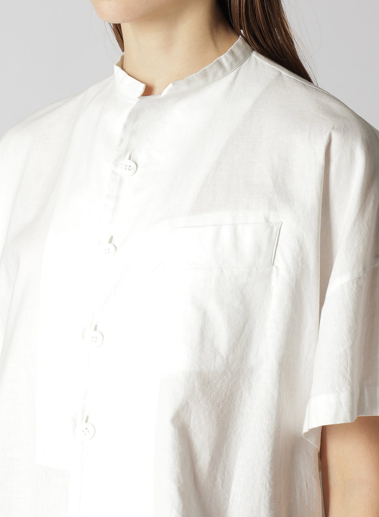 [Y's BORN PRODUCT] THIN COTTON TWILL HALF SLEEVE BOX SHIRT