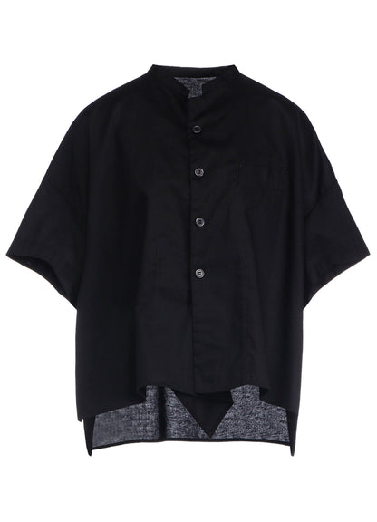 [Y's BORN PRODUCT] THIN COTTON TWILL HALF SLEEVE BOX SHIRT