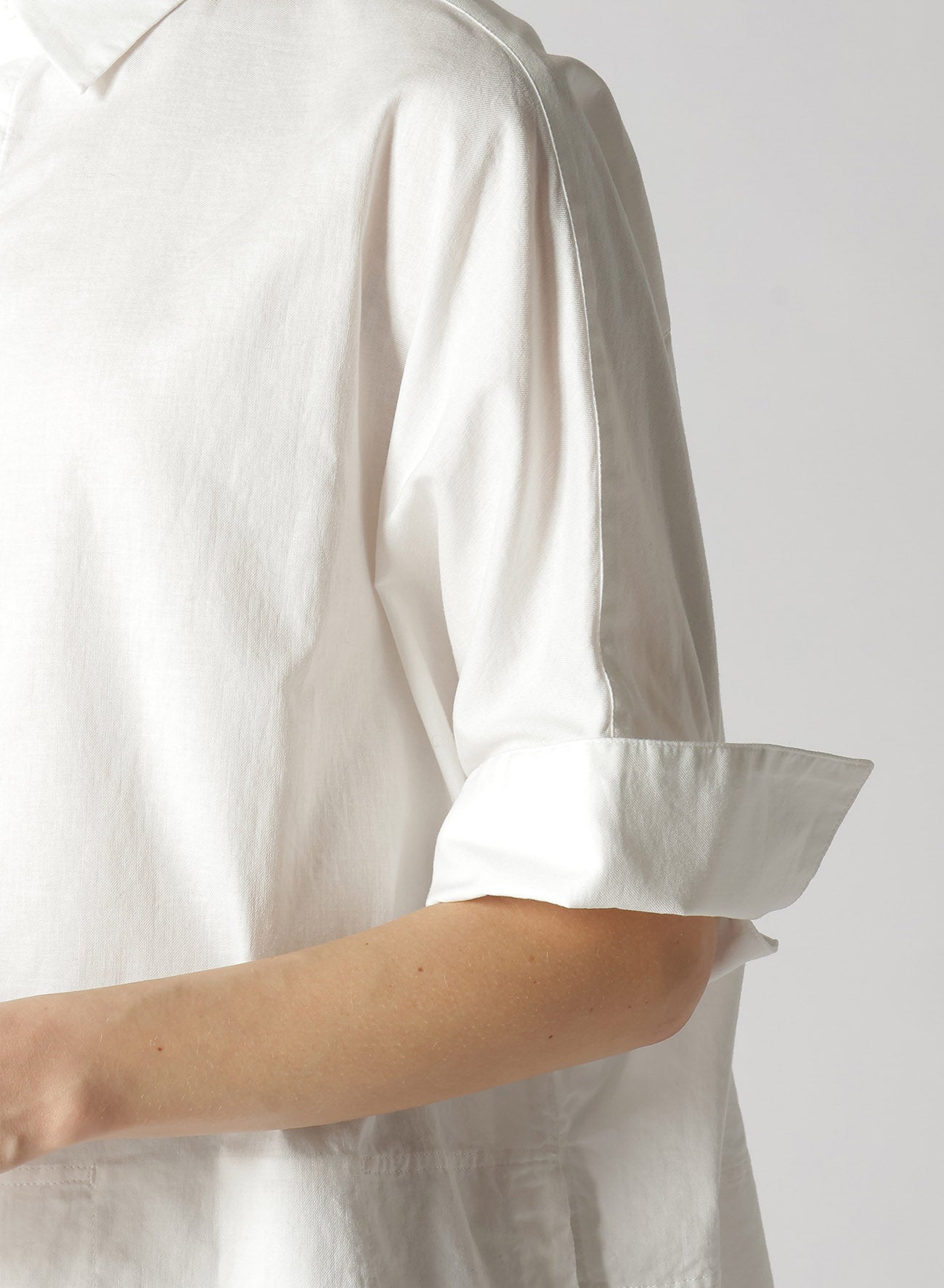 トップス 066042 Y's BORN PRODUCT THIN COTTON Y's BORN PRODUCT] THIN COTTON TWILL DOUBLE FRONT OVERSIZED