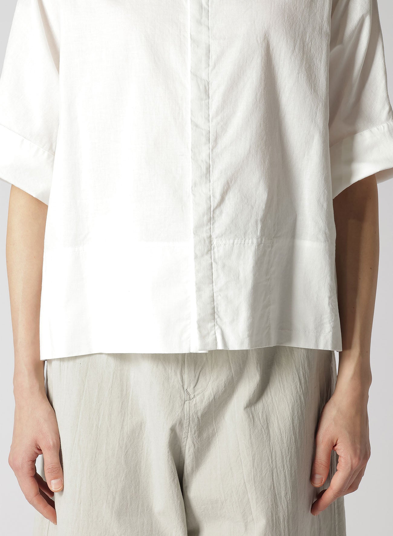 [Y's BORN PRODUCT] THIN COTTON TWILL WIDE CUFF SHIRT