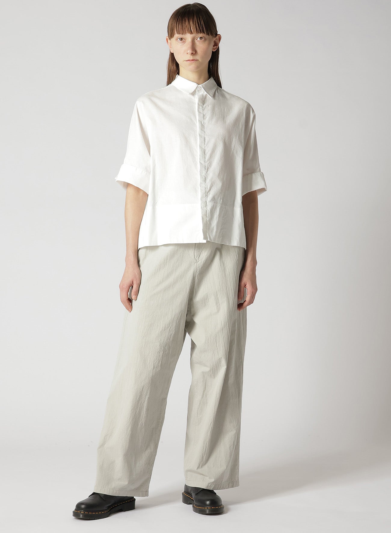 [Y's BORN PRODUCT] THIN COTTON TWILL WIDE CUFF SHIRT