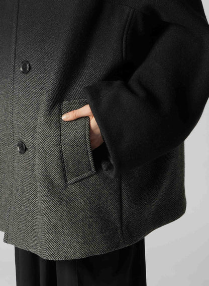 【9/20 12:00(JST) Release】WOOL HERRINGBONE GRADATION SHORT COAT