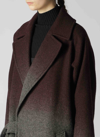 【9/20 12:00(JST) Release】WOOL HERRINGBONE GRADATION LONG COAT