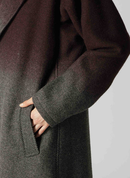 【9/20 12:00(JST) Release】WOOL HERRINGBONE GRADATION LONG COAT