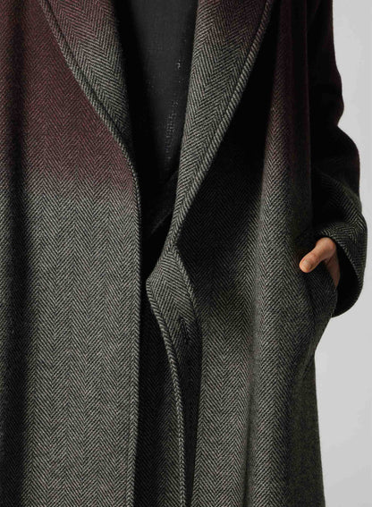 【9/20 12:00(JST) Release】WOOL HERRINGBONE GRADATION LONG COAT