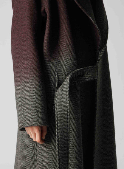 【9/20 12:00(JST) Release】WOOL HERRINGBONE GRADATION LONG COAT