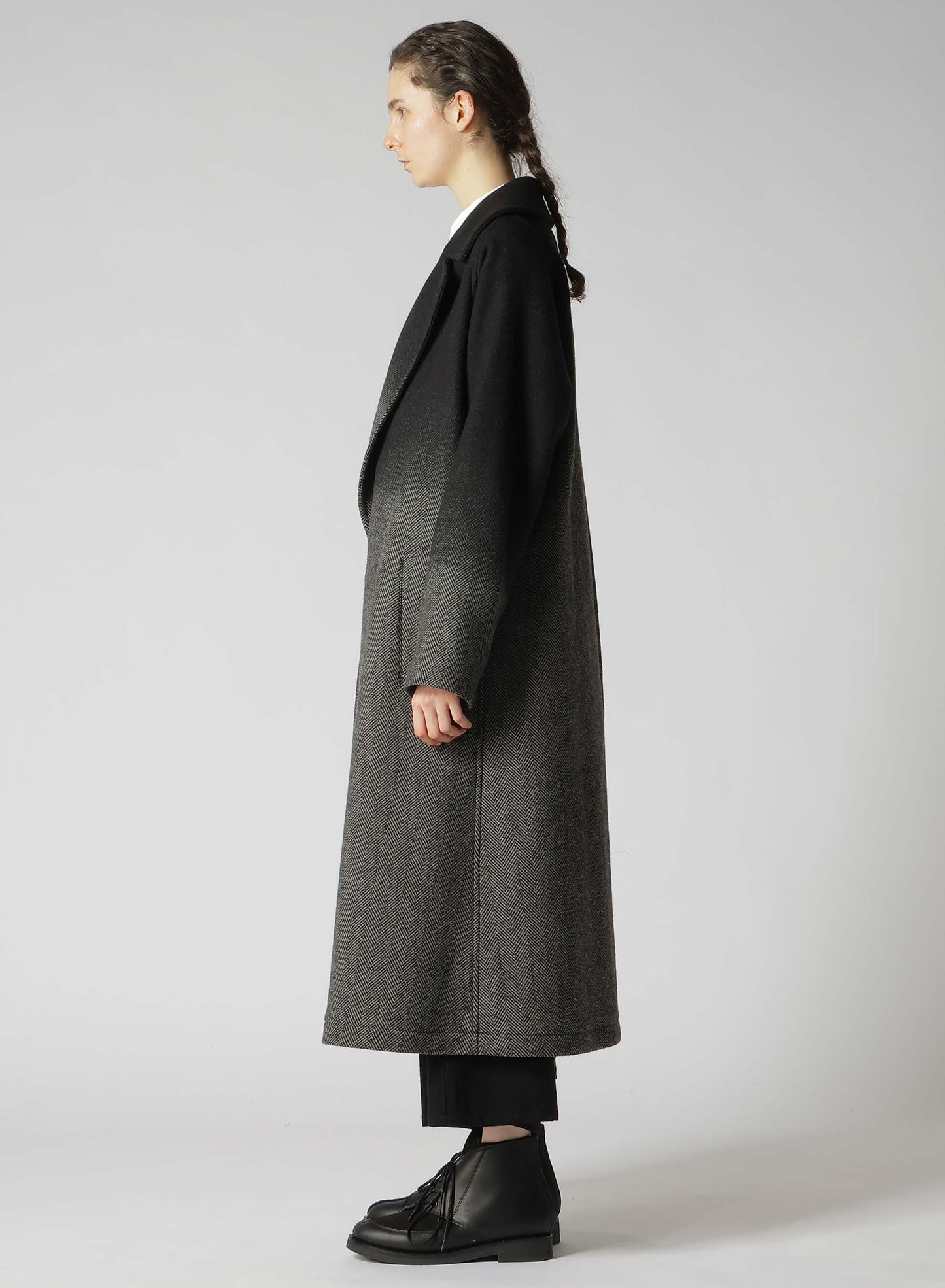 【9/20 12:00(JST) Release】WOOL HERRINGBONE GRADATION LONG COAT