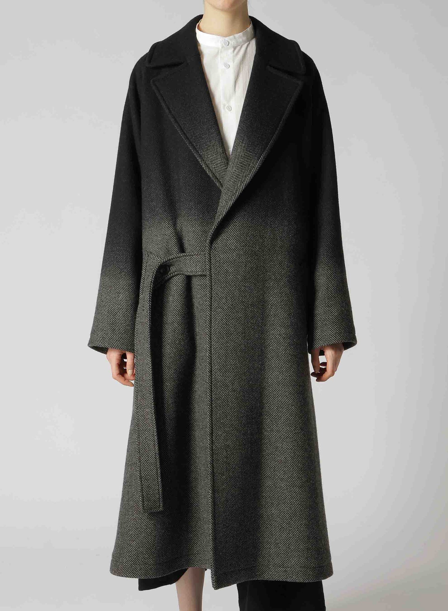 【9/20 12:00(JST) Release】WOOL HERRINGBONE GRADATION LONG COAT