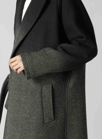 【9/20 12:00(JST) Release】WOOL HERRINGBONE GRADATION LONG COAT