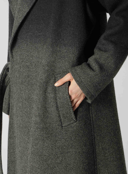 【9/20 12:00(JST) Release】WOOL HERRINGBONE GRADATION LONG COAT