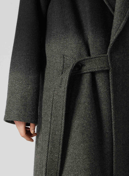 【9/20 12:00(JST) Release】WOOL HERRINGBONE GRADATION LONG COAT