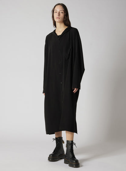 CREPE de CHINE HOODED COAT