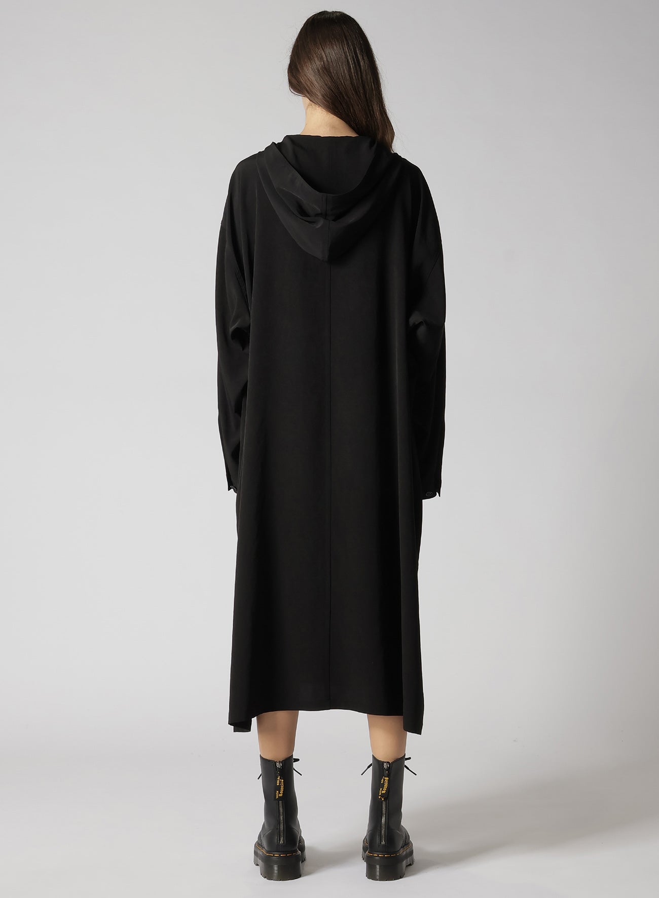 CREPE de CHINE HOODED COAT