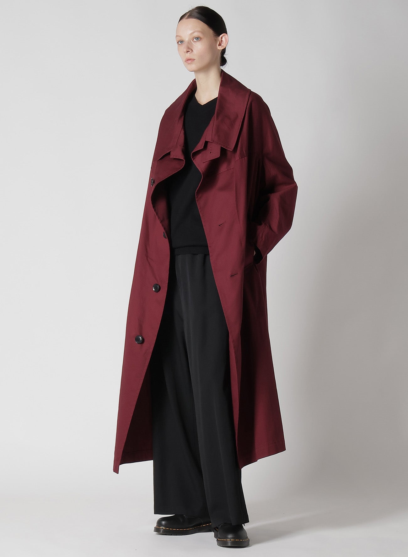 [Y's BORN PRODUCT] COTTON TWILL LONG CAPE COAT