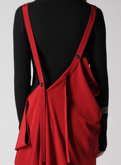 CREPE de CHINE SQUARE SHOULDER STRAP DRESS