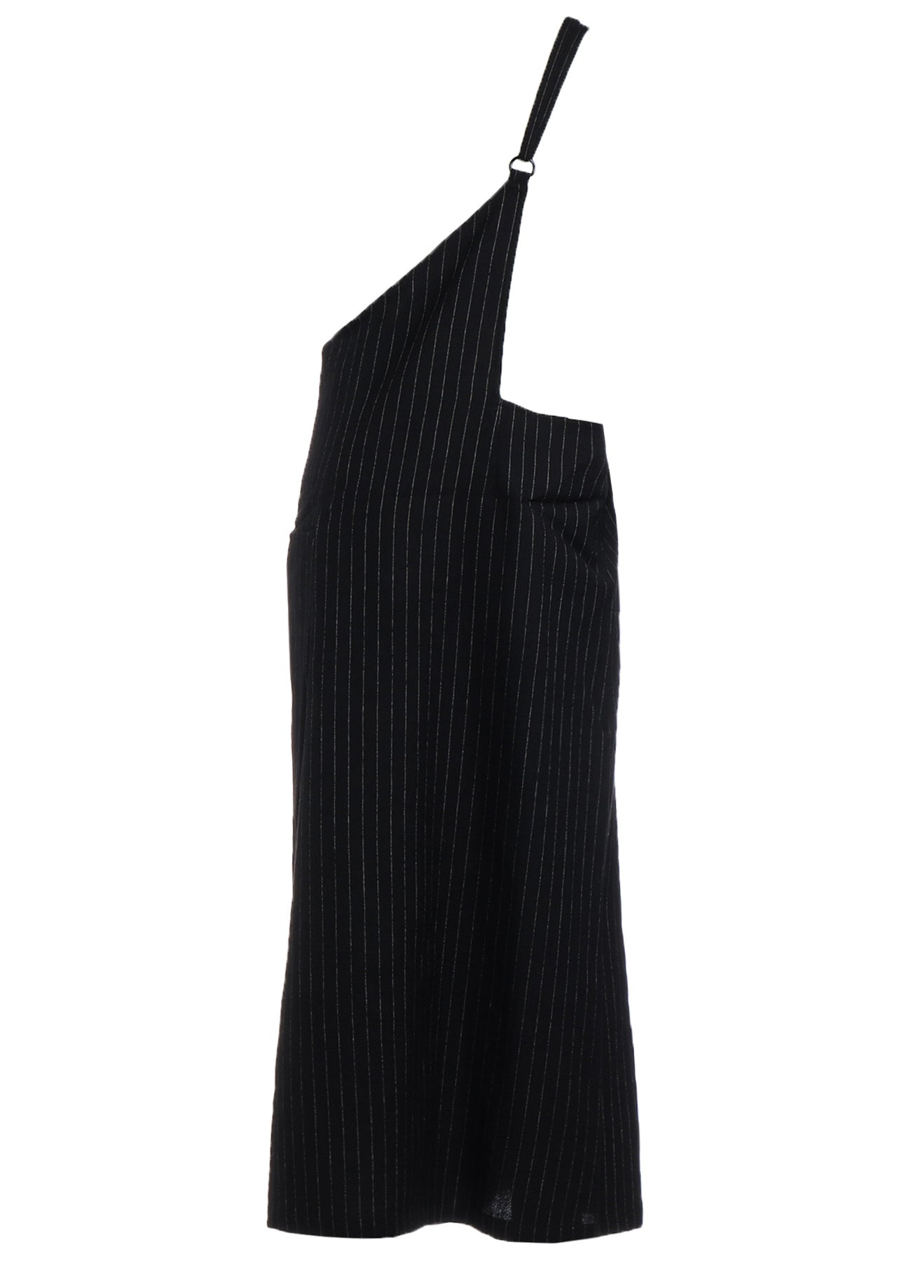 WOOL STRIPE ASYMMETRIC SINGLE STRAP DRESS